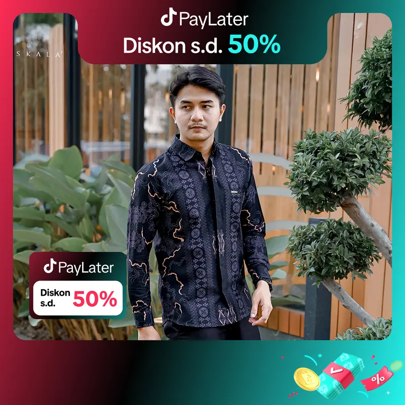 Laskala Batik Premium Sentani Kemeja Batik Pria Slimfit Lengan Panjang 0