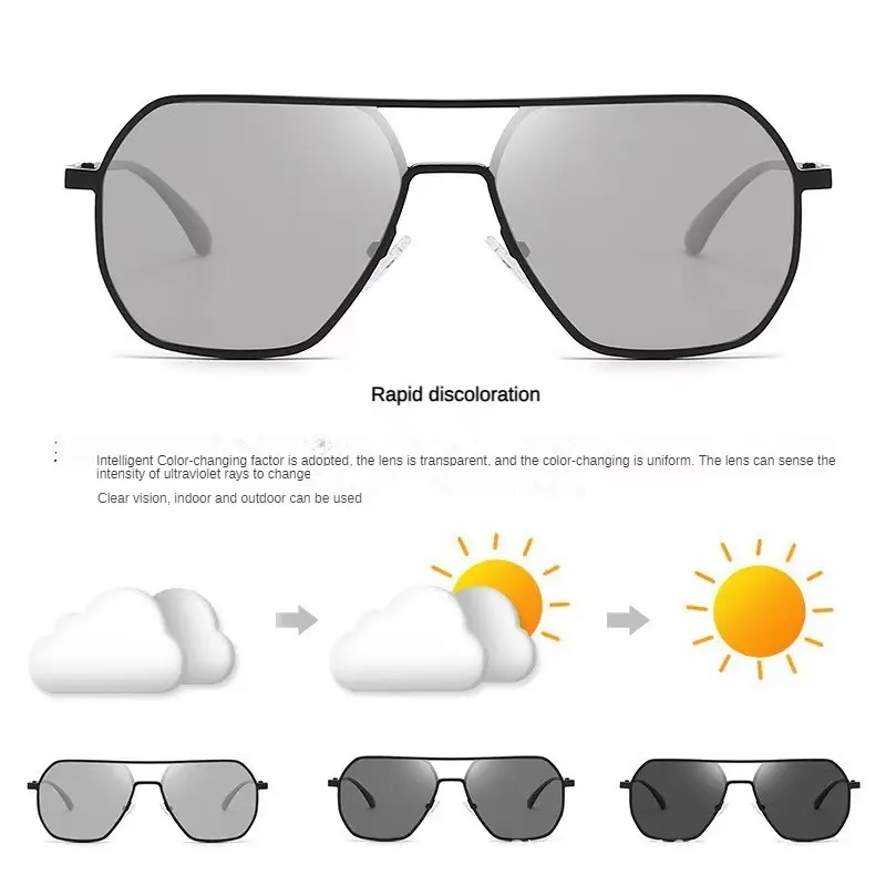 Photochromic Glasses For Women Men Transition Eyeglasses Anti Blue Light Eyeglasses Frames Replaceable Lens Vintage Eyewear