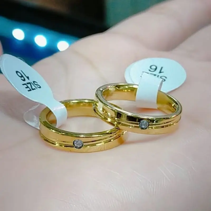 ( COD ) Cincin couple titanium gold (harga 2 pcs cincin) 0