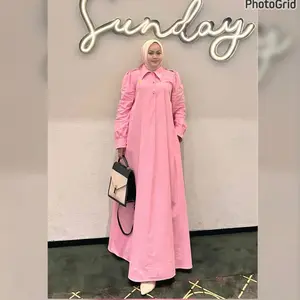 Queenasyari - Mona Dress (DRESS ONLY) Baby Cordoray Jumbo Ld 110-140 cm Dress Simpel Nyaman Daily Zipper Busui Adem Enak di Pakai Cantik Kancing Manset Lembut Gamis Panjang Muslim Wudhu
