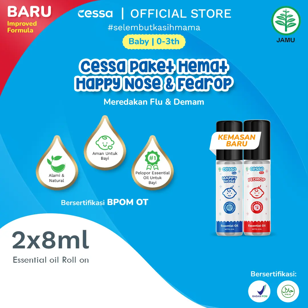 Cessa Baby Paket Happy Nose & Fedrop 8 Ml Meredakan Bapil Demam