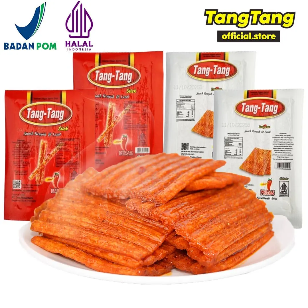 Snack COD BPOM HALAL TangTang Camilan/Makanan kekinian/ Snack Viral/ Family Snack Halal Jajanan Murah Cemilan Halal Cemilan Harga Grosir Spicy Gluten Stick