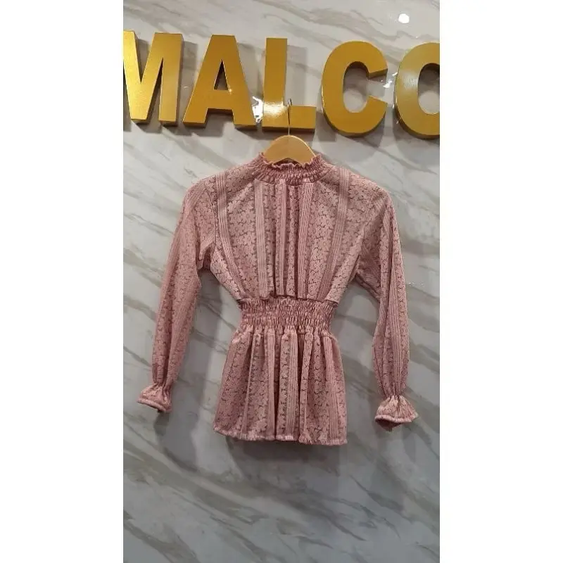 Peplum top / Atasan brukat /Atasan brukat serut / Fashion muslimah 3