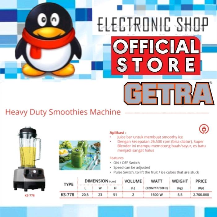 Gambar GETRA HEAVY DUTY BLENDER /KS- 778/ MURAH dari E Three Shop Kota Administrasi Jakarta Utara Tokopedia