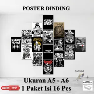[COD] Poster Dinding Punk Ukuran A5 A6 1 Paket isi 16 Pcs Dekorasi Rumah Hiasan Dinding Kamar Cetak Foto Walldecor Kertas