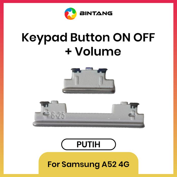 Gambar BINTANG KEYPAD BUTTON / TOMBOL ON OFF + VOLUME PUTIH For SAMSUNG A52 4G/5G/A72 dari Bintang Official Store Kota Tangerang Tokopedia