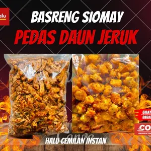 Paket Basreng Siomay 1kg (500gram Basreng & 500gram Siomay) Pedas Daun Jeruk cemilan  basreng