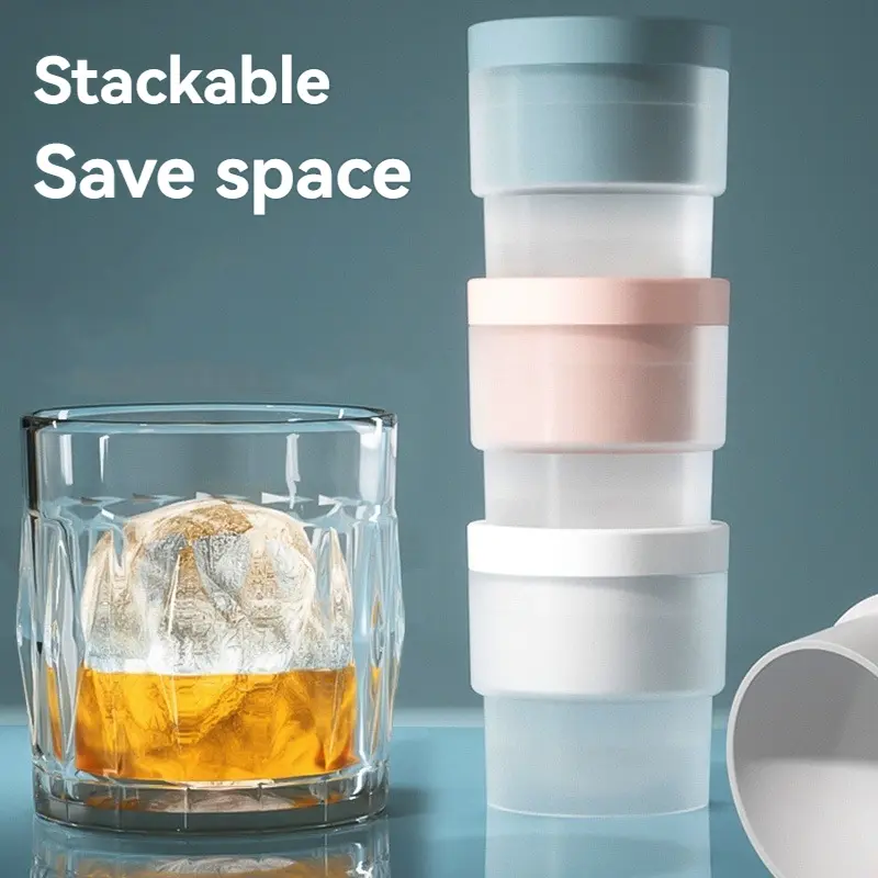 Silicone Ice Cube Tray Food Grade  Large Ice Mold for Whiskey, Cocktail, Coffee Kitchen Bar Accessories