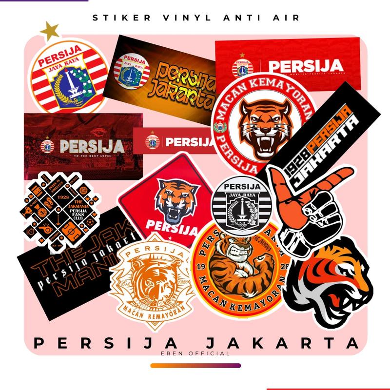stiker vinyl anti air edisi club sepak bola persija jakarta jack mania, stiker helm stiker tumblr stiker hp 0