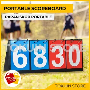 Papan Skor Portable Score Board 4 Digit untuk Permainan Pertandingan Basket Futsal Voli Badminton Sepak Bola Bulu Tangkis Sport Scoreboard