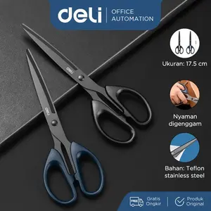 [Special Price] Deli Scissor / Gunting Lapis Teflon Anti Karat Nyaman Digenggam 6009-S
