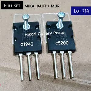 FULL SET Tr final 2SA1943 2SC5200 seri 714 / 1 set mika baut + mur A1943 C5200 LOT 714