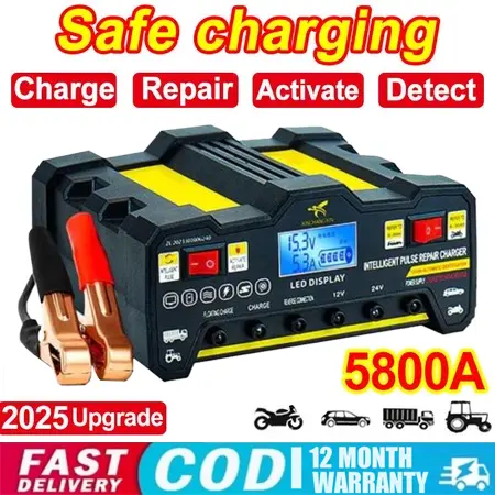 Heavy Duty Smart Car Battery Charger Automatic Pulse Repair Trickle 12V/24V Heavy Duty Smart Car Battery Charger Automatic Pulse Repair Trickle 12V/24V