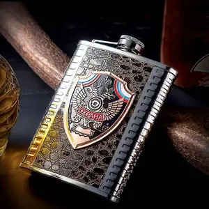 8oz, 304 Stainless steel Hip Flask for liquor, Russian alcohol bottlet with funnel, Mini flat flagon, Portable wine set