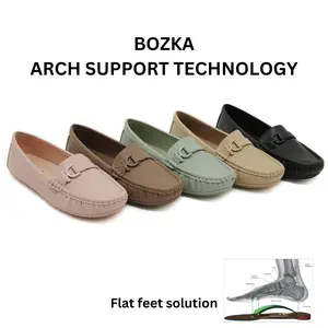Bozka sepatu wanita arch support KMH98 black shoes comfortable premium