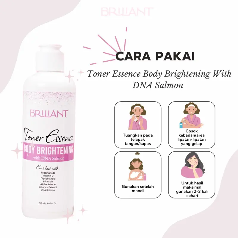 Briliant Toner Essence Body Brightening (Isi 250 ML) 4