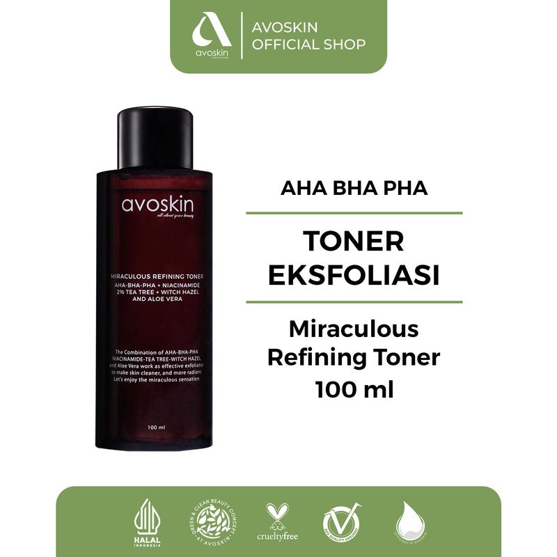 Toner Avoskin Miraculous Refining 100ml-AHA BHA PHA-Eksfoliasi Kulit 0