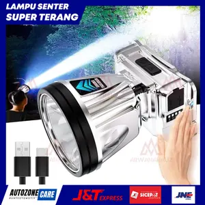 Senter Kepala Super Terang  dengan Power Bank  Camping Lampu Baterai Usb