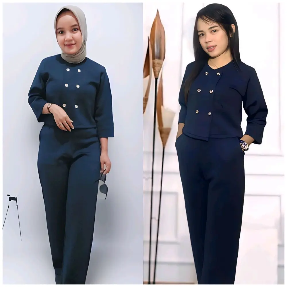 IBRA New One Set Setelan Korean Style Scuba Premium Hijab Frendly Modis Fashionable Nyaman Dewasa