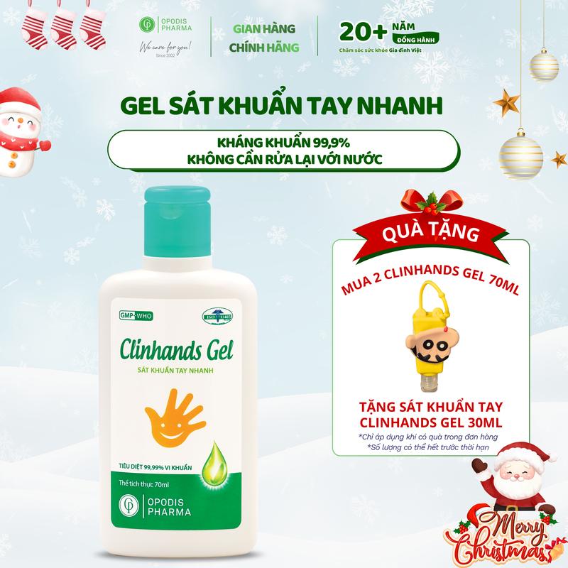  CLINHANDS GEL Sát Khuẩn Tay Khô 70ml Chống Vi Khuẩn & Vi Nấm Dạng Gel Không Cần Rửa Nước Tiện Lợi Cho Y Tế & Gia Đình 