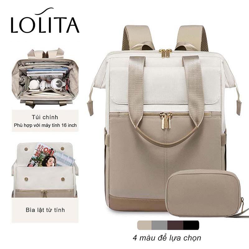 LOLITA 2 trong 1 balo nữ balo đựng laptop 17 inch ba lô đi học Dung Tích Lớn balo du lịch