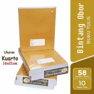 Buku Tulis Bintang Obor 58 Lembar KRAFT A5 (10 Buku) Buku Tulis KRAFT SAMPUL COKLAT 38 Lembar / Buku Tulis Murah