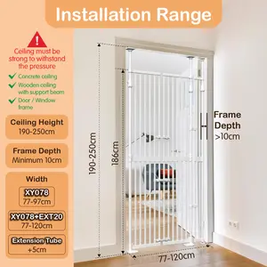 SKIDA XY078 Pintu Ultra Tahanan Anak Kucing Tinggi 186cm Aman untuk Semua