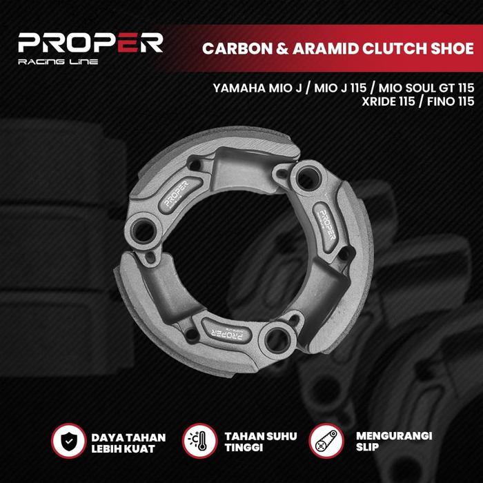 Gambar KAMPAS GANDA CARBON ARAMID MIO J FINO 115 XRIDE 115 SOUL GT 115 PROPER RACING LINE dari Proper Racing Line Kota Administrasi Jakarta Utara Tokopedia