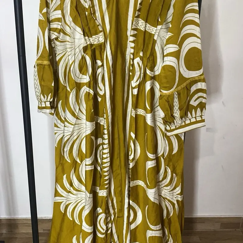 Gamis katun bamboo motif cantik bahan adem premium bkk 1