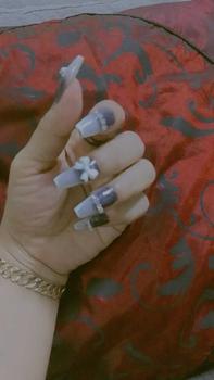 Product Review of 24pcs Long Ballerina Fake Nails Leopard French Red Edge Rose Flower Full Cover Press on Nails DIY Detachable from 🐣**🐣 0