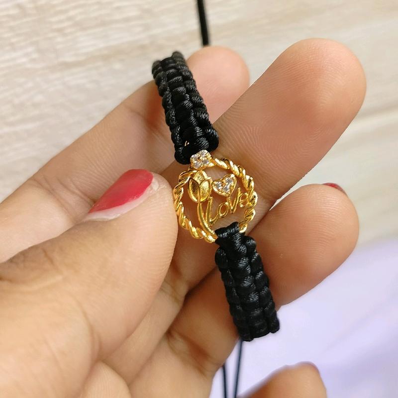 gelang tali awet di pakai harian tali warna hitam Elegan 2