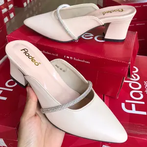 Sandal Pesta Wanita Fladeo TH Heels 5cm Mutiara Cantik Sandal Kondangan