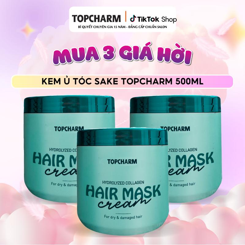 TOPCHARM Kem ủ tóc dưỡng tóc bóng khỏe 500ml Giúp làm mềm mượt và kích thích mọc tóc lưu hương 24h (Sake) Chăm Sóc Tóc Nữ Women