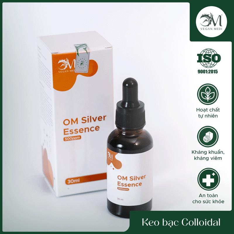 OM Silver Essence 500ppm - Tinh Chất Bạc Colloidal - Trị Mụn Viêm Kháng Khuẩn Diệt Nấm Hỗ Trợ Chống Demodex 30ml