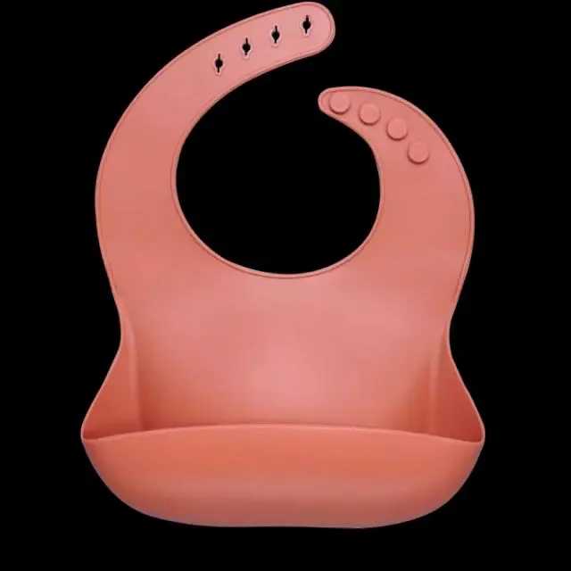 silicone bib - salmon Rubber Orange