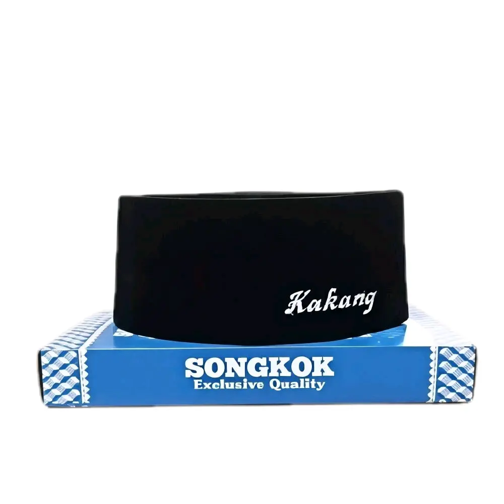 Songkok Exclusive Quality Peci Nama Peci Songkok AC Beludru Peci Anak Kopiah Muslim Hitam Nyaman Free Nama Ukuran No 1-9
