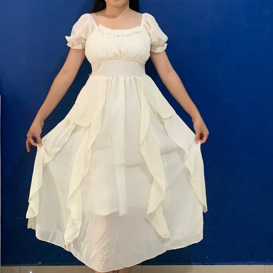 FANMU DRESS - Dress Nadine Smoke Putih Wanita