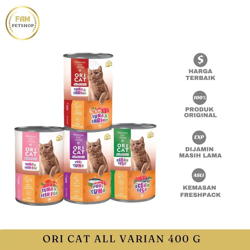 Ori Cat Kaleng 400gr Makanan basah Kucing Oricat 0