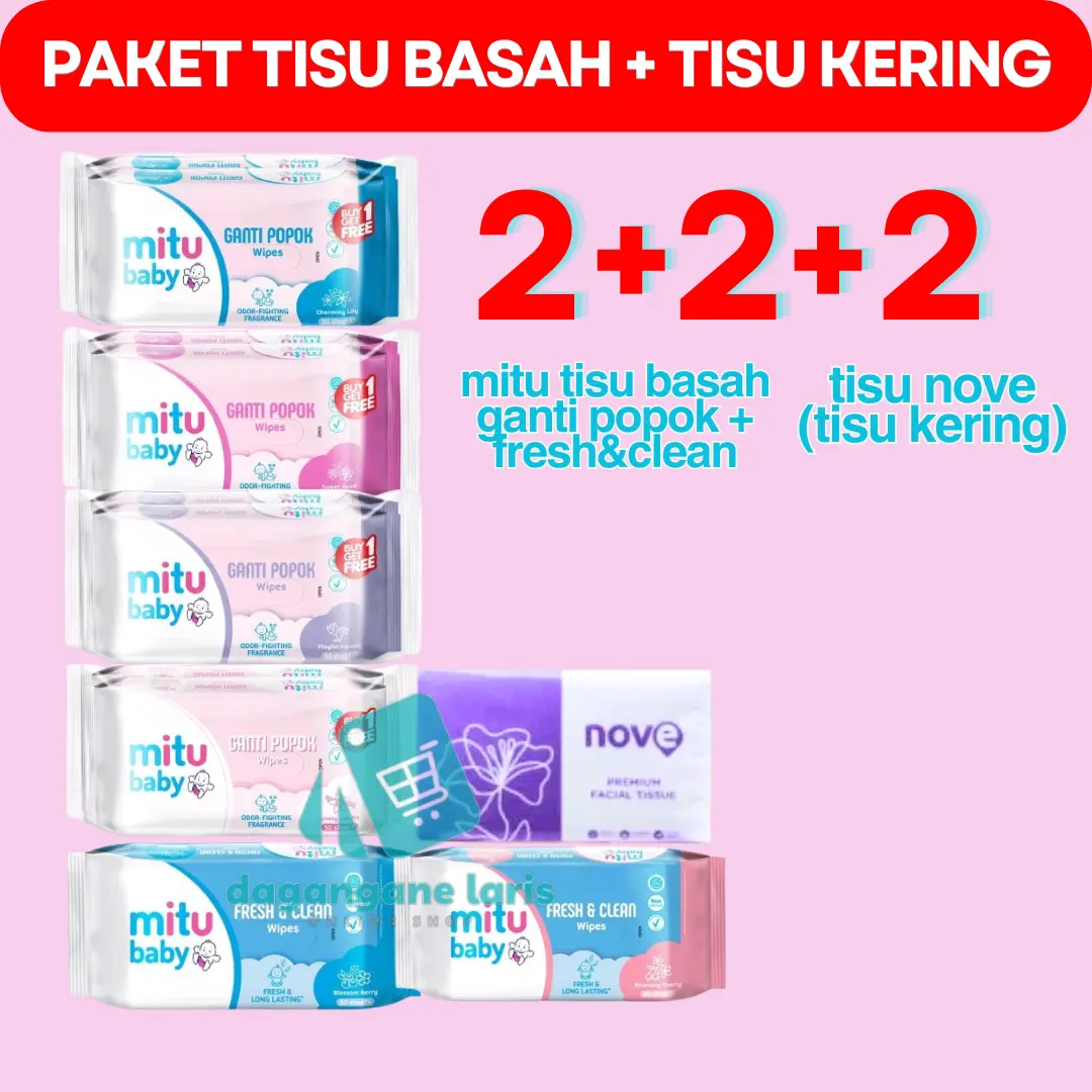 2pcs g.popok+2pcs fres&clean+2pcs TISU KERING nove