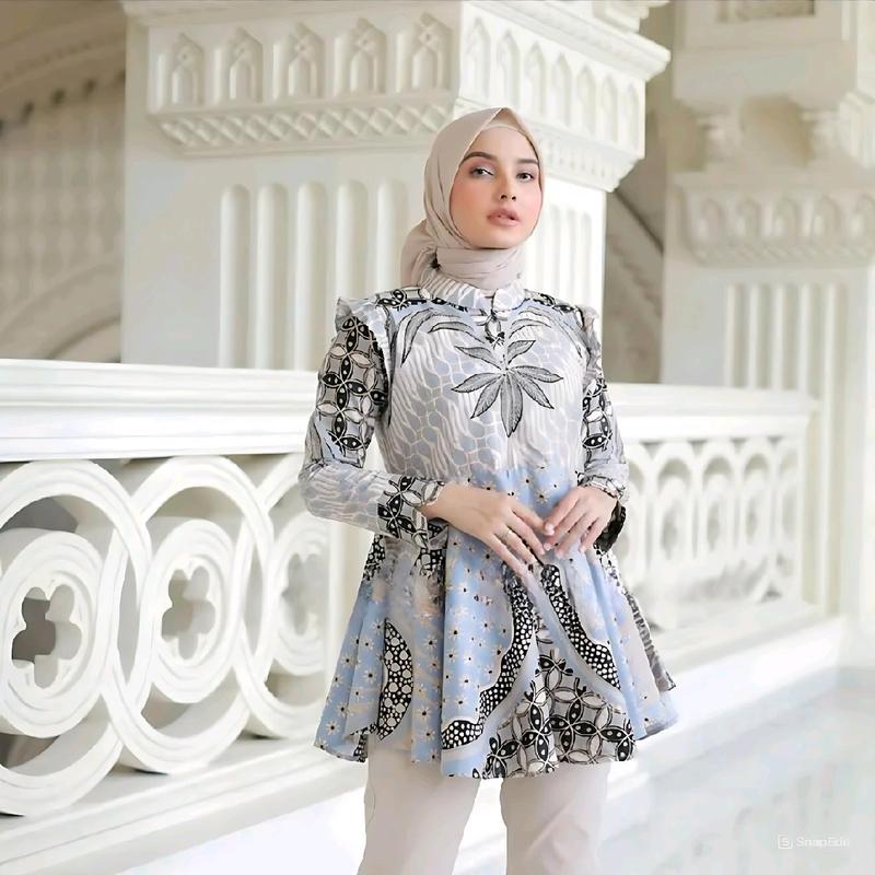 batik wanita perkantoran pink soft Katun 4