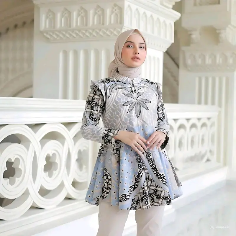 batik wanita perkantoran pink soft Katun 3