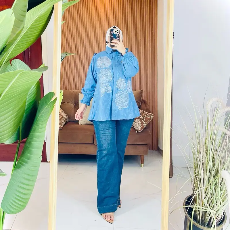 Atasan wanita terbaru//kemeja katun lembut bordir hayda 4