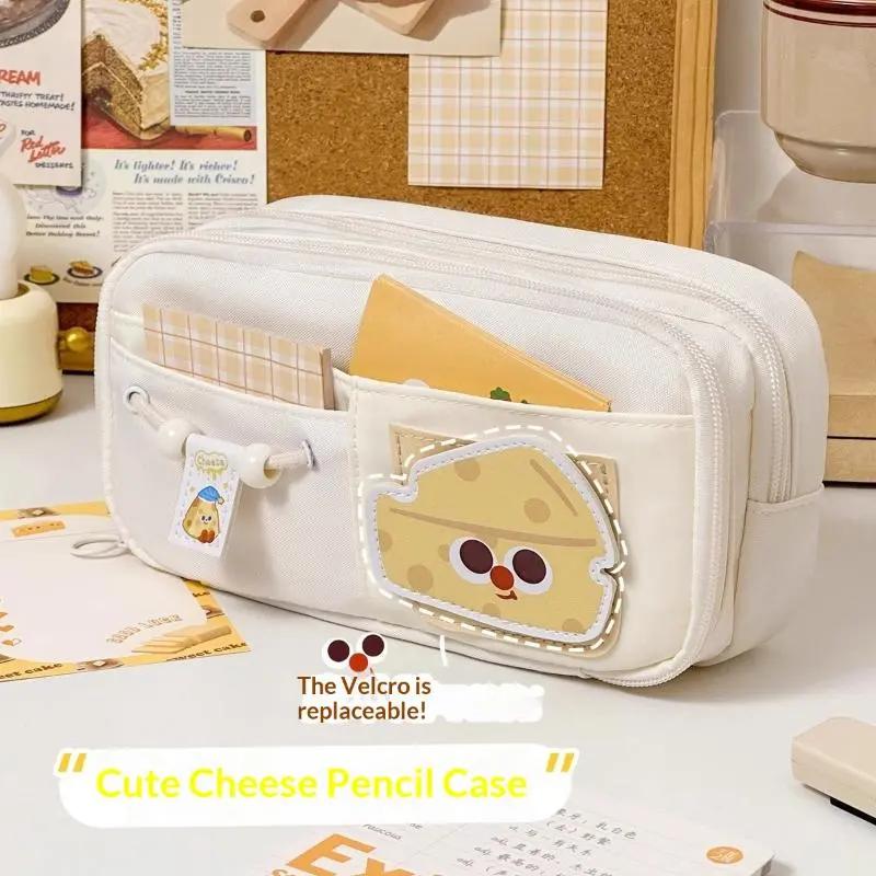 Dễ thương công suất lớn bút chì trường hợp 9 đa ngăn Velcro bút Pouch cho nhân viên văn phòng trường văn phòng phẩm lưu trữ
