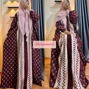 Madeena Kaftan Simple Elegan by Daster Qu Kaftan Rayon Motif Etnik Busana Muslim Wanita Jumbo Ld 170 dengan Desain Etnik dan Motif Khas