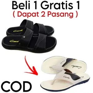 Buy 1 get 1 BELI 1 GRATIS 1 Sandal Kulit Pria Sandal Jepit Slop Selop Slide Slip On Cowok