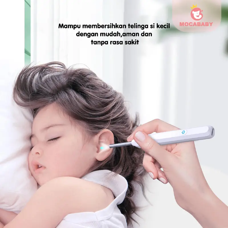 Mocababy Pembersih Telinga Mocababy dengan LED dan Kamera Pembersih Telinga untuk Bayi dan Anak-anak Kuping Korek Ear Removal Kotoran 1