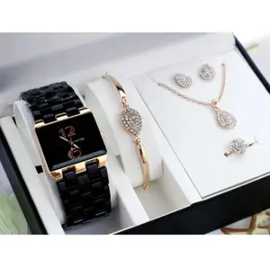 PROMO - JAM TANGAN WANITA MEWAH GE-758 MIKA FREE 1 SET ACCESSORIES ANALOG - JAM TANGAN CEWEK VIRAL TERLARIS