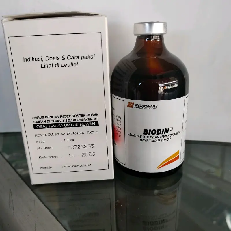 BIODIN 100 ml menguatkan Otot stamina daya tahan tubuh hewan pasca sakit, kelelahan 1
