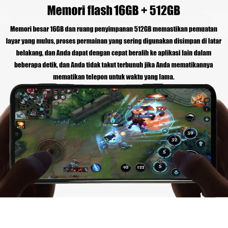 16GB+1024GB│Baterai besar 6000mAh│Pengisian cepat│Layar besar HD 120HZ│Gaming lancar│Bluetooth 6.0│3G/4G/5G│Android 11.1 2