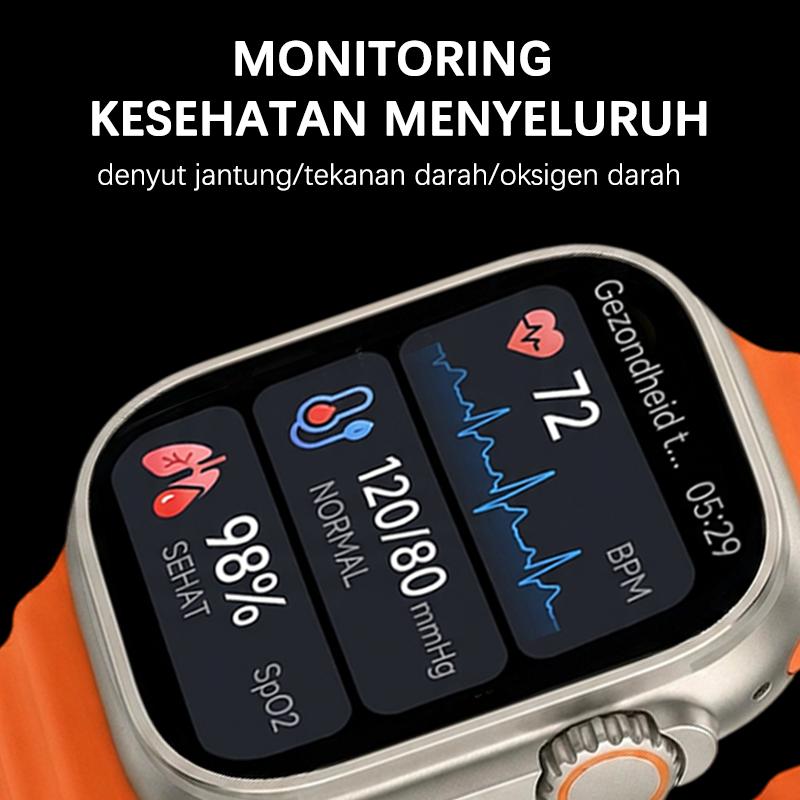 Smartwatch S1 Original Layar IPS 201 inch Layar Sentuh Tahan Air IP68 Panggilan Bluetooth Pemantauan Kesehatan Jam Tangan Pintar